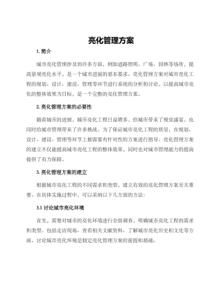 亮化管理方案