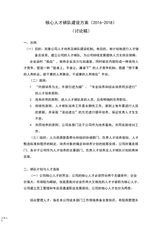 人才梯队建设方案设计