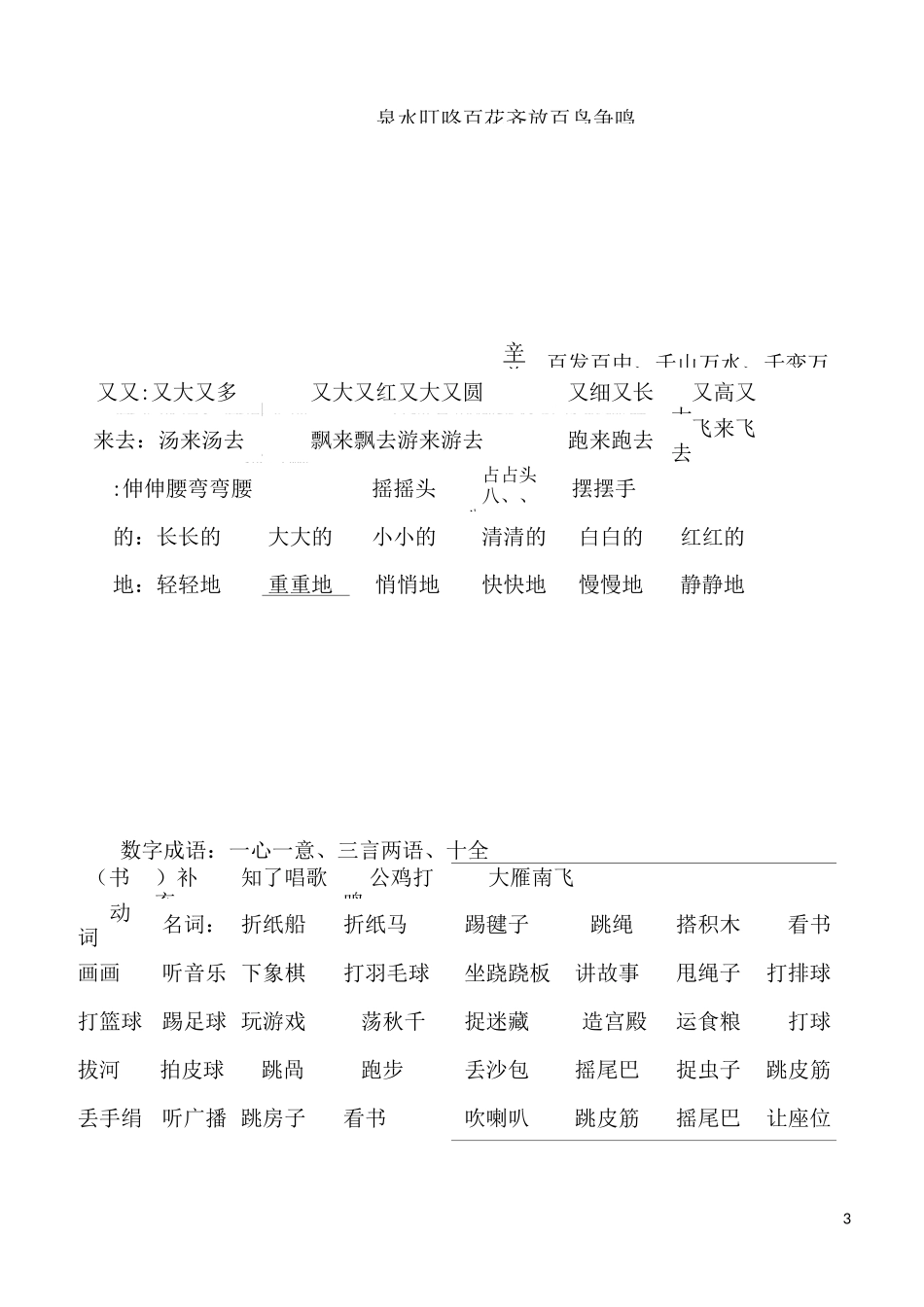 部编语文一年级下词语类归纳总复习整理_第3页