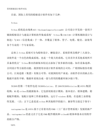 常用船舶设计软件对比