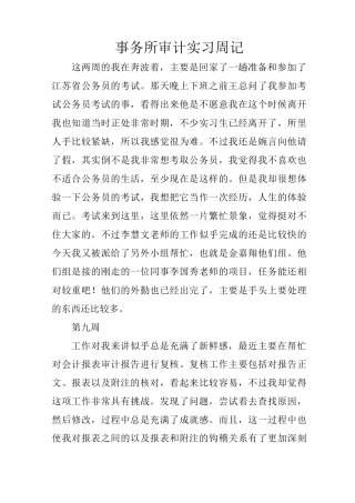 事务所审计实习周记