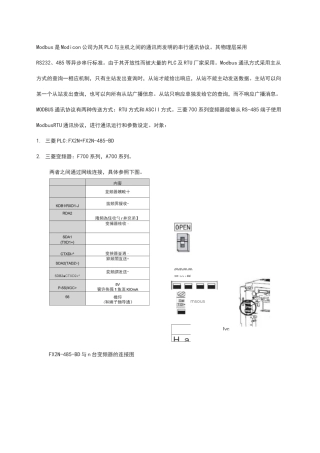 三菱PLC与变频器通讯案例