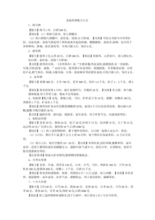 最齐全家庭药酒配方大全