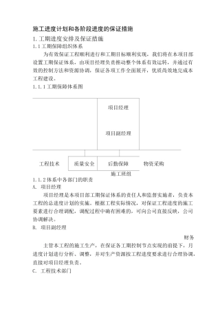 消防施工进度计划和各阶段进度的保证措施