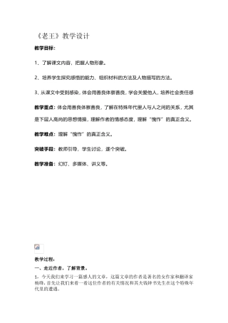 老王 教学设计