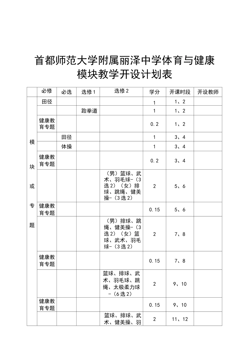 跆拳道全套教案+单元教学计划_第2页