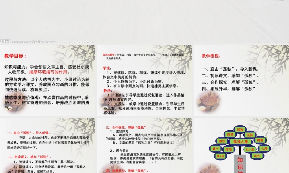 孤独之旅   说课