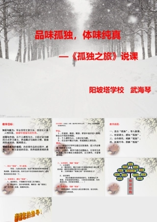 孤独之旅   说课