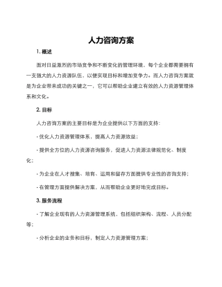 人力咨询方案