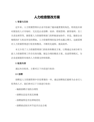 人力检查整改方案