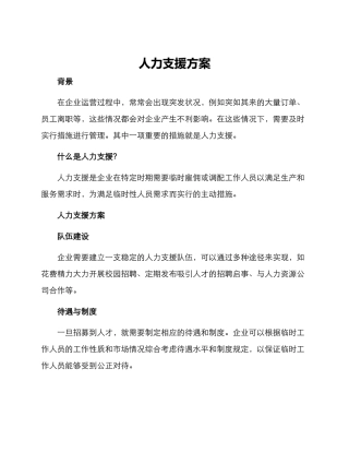 人力支援方案