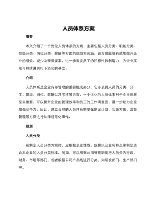 人员体系方案
