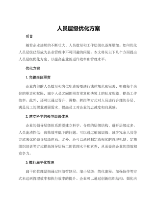 人员层级优化方案