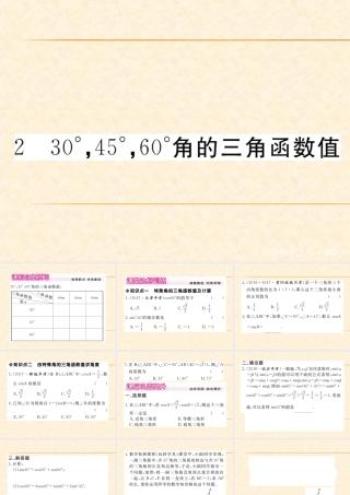 30°，45°，60°角的三角函数值 (3)