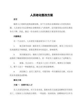 人员老化整改方案