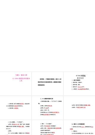 DNA重组技术的基本工具