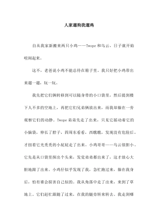 人家遛狗我遛鸡