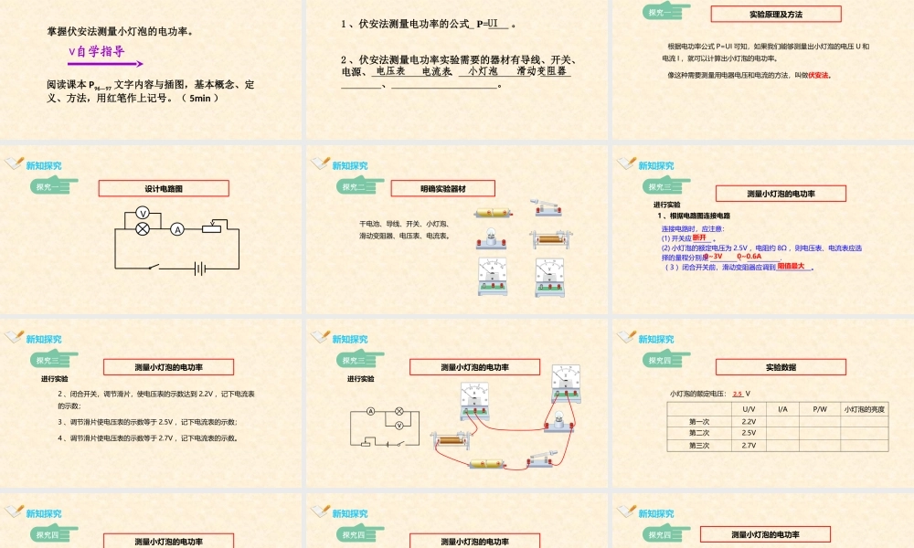 测量小灯泡的电功率 课件(共15张PPT)