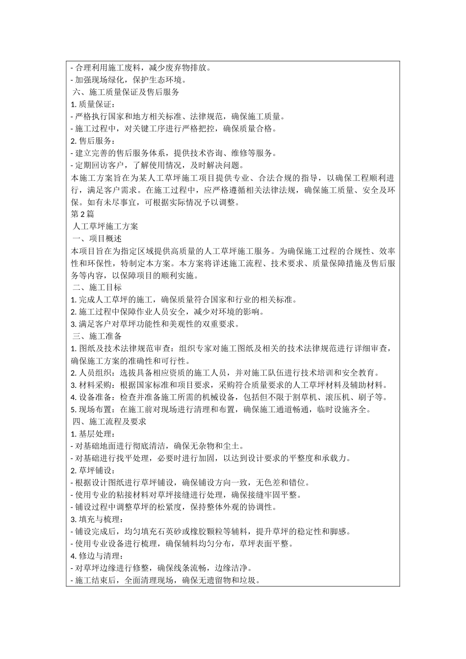 人工草坪施工方案_第2页