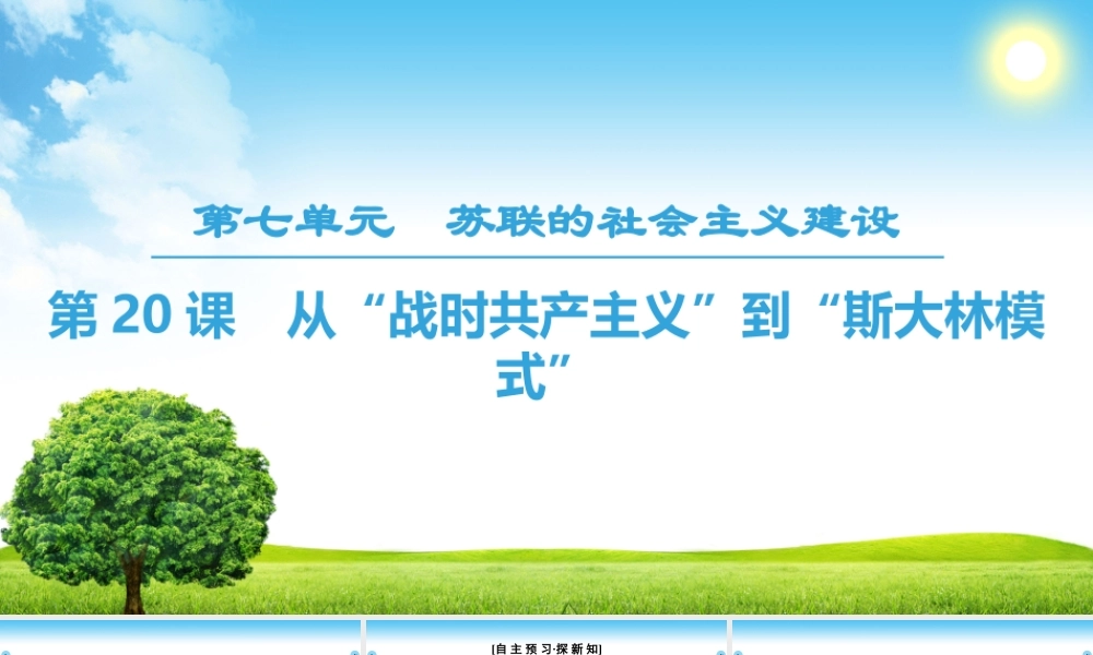 从“战时共产主义”到“斯大林模式”