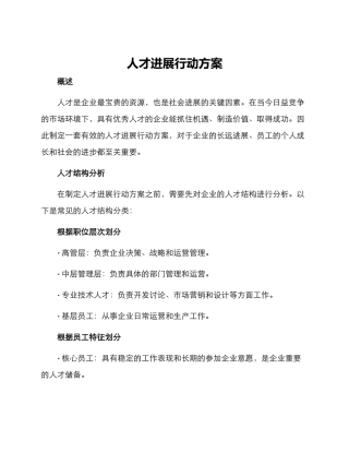 人才发展行动方案