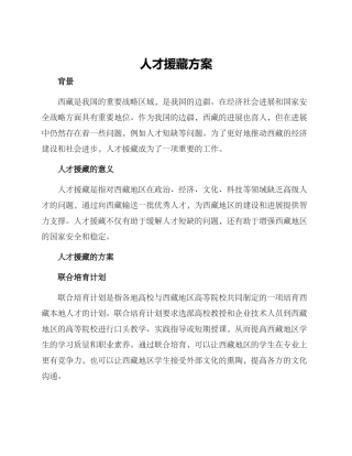人才援藏方案
