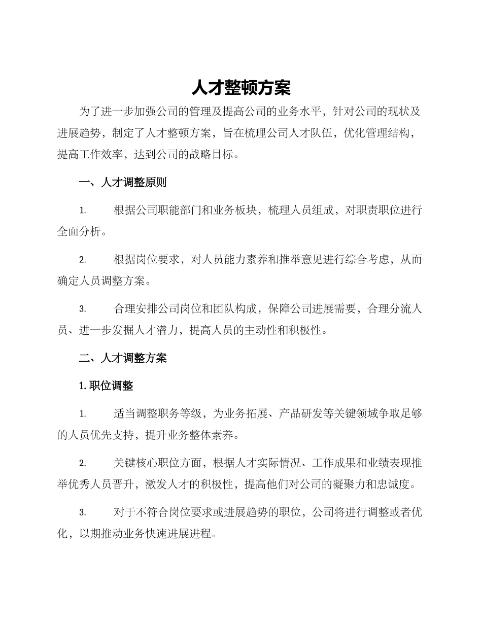 人才整顿方案_第1页