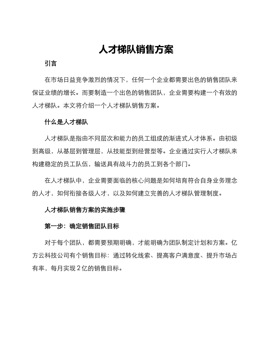 人才梯队销售方案_第1页