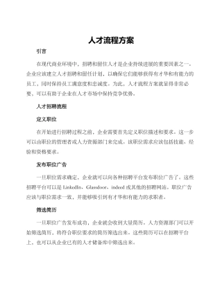 人才流程方案