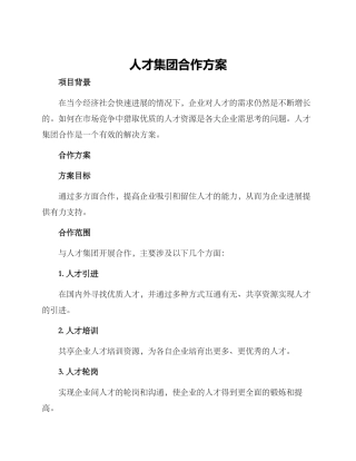 人才集团合作方案
