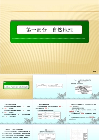 地表形态、气候变化对人类活动的影响