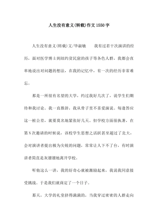 人生没有意义作文1550字