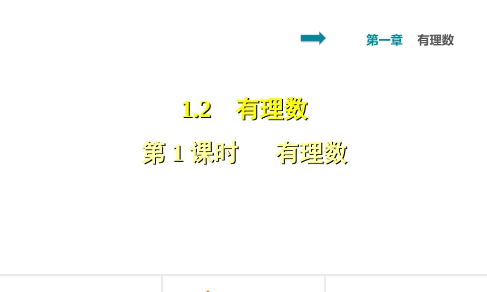 第1课时 有理数