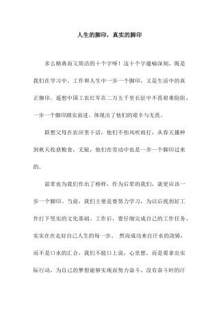 人生的脚印-真实的脚印