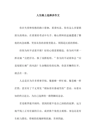 人生路上选择多作文