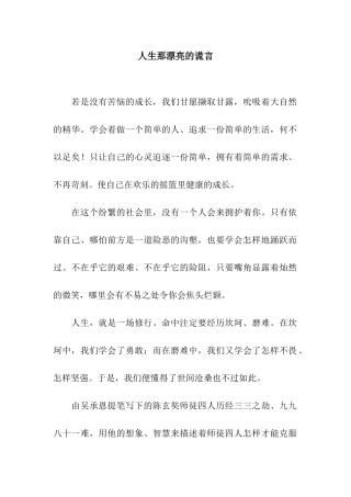 人生那美丽的谎言-1