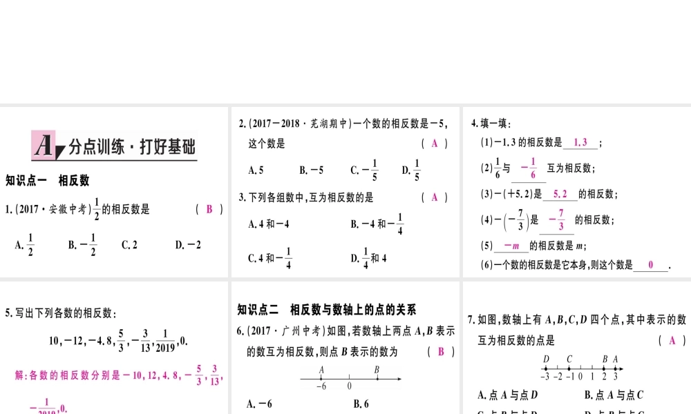 第2课时 相反数