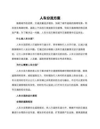 人车分流方案