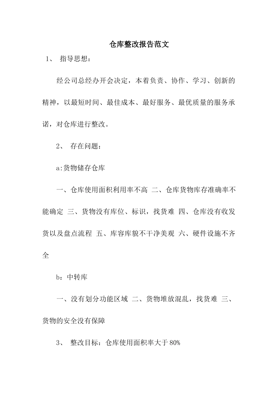 仓库整改报告范文_第1页