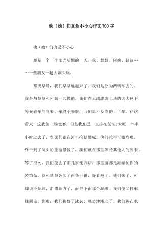 他们真是不小心作文700字