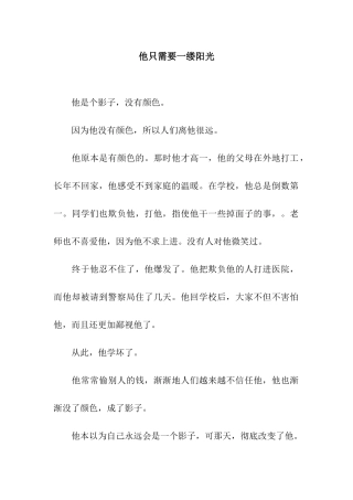 他只需要一缕阳光-1