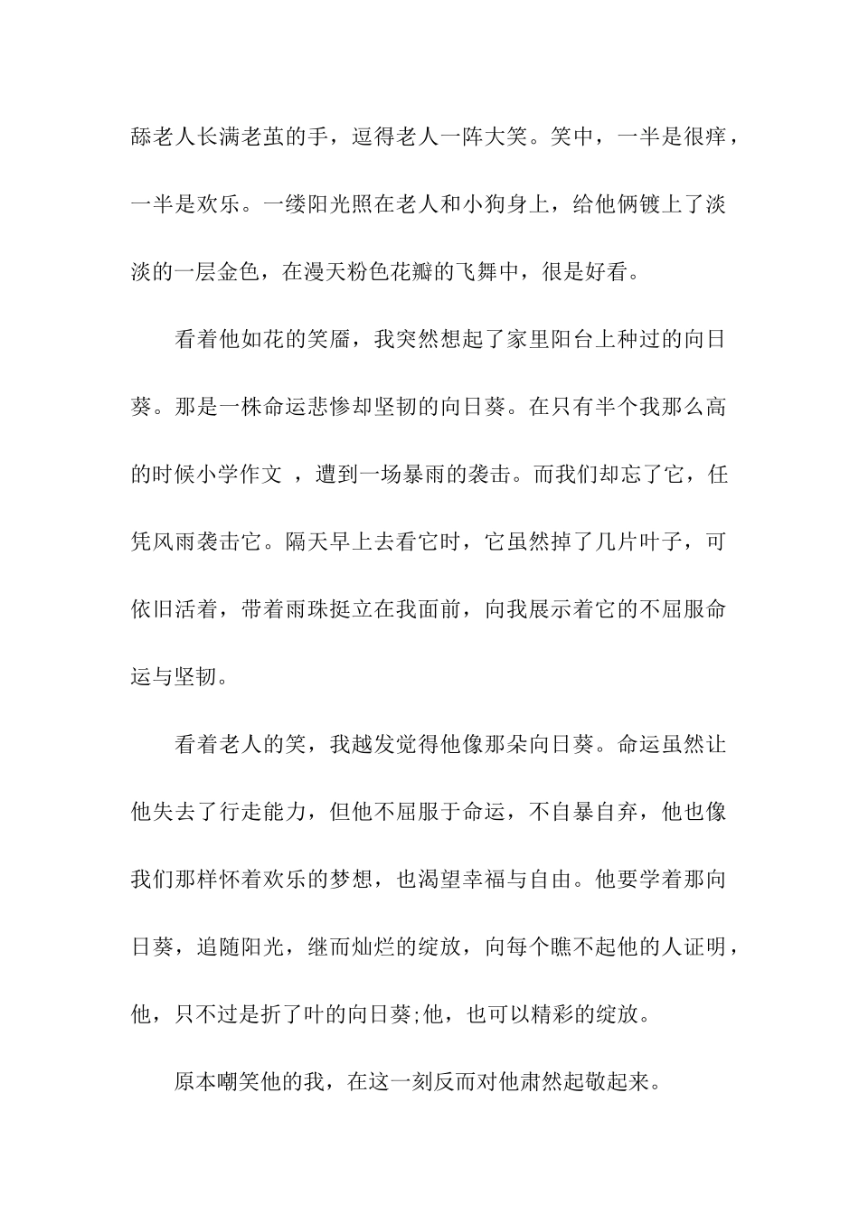 他的梦想是做一朵向日葵作文750字_第2页