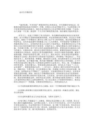 高中生学期评价