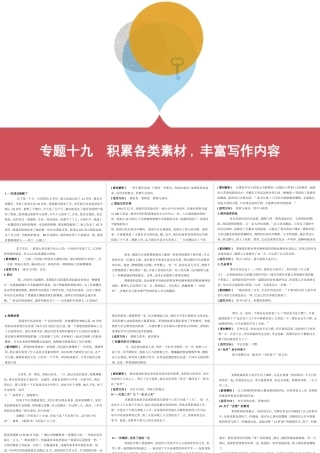 积累各类素材,丰富写作内容（可编辑PPT）