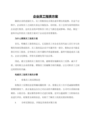 企业员工指责方案
