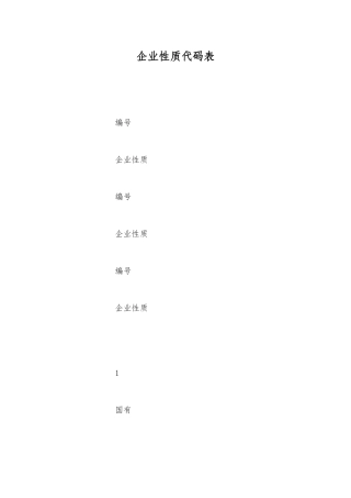 企业性质代码表