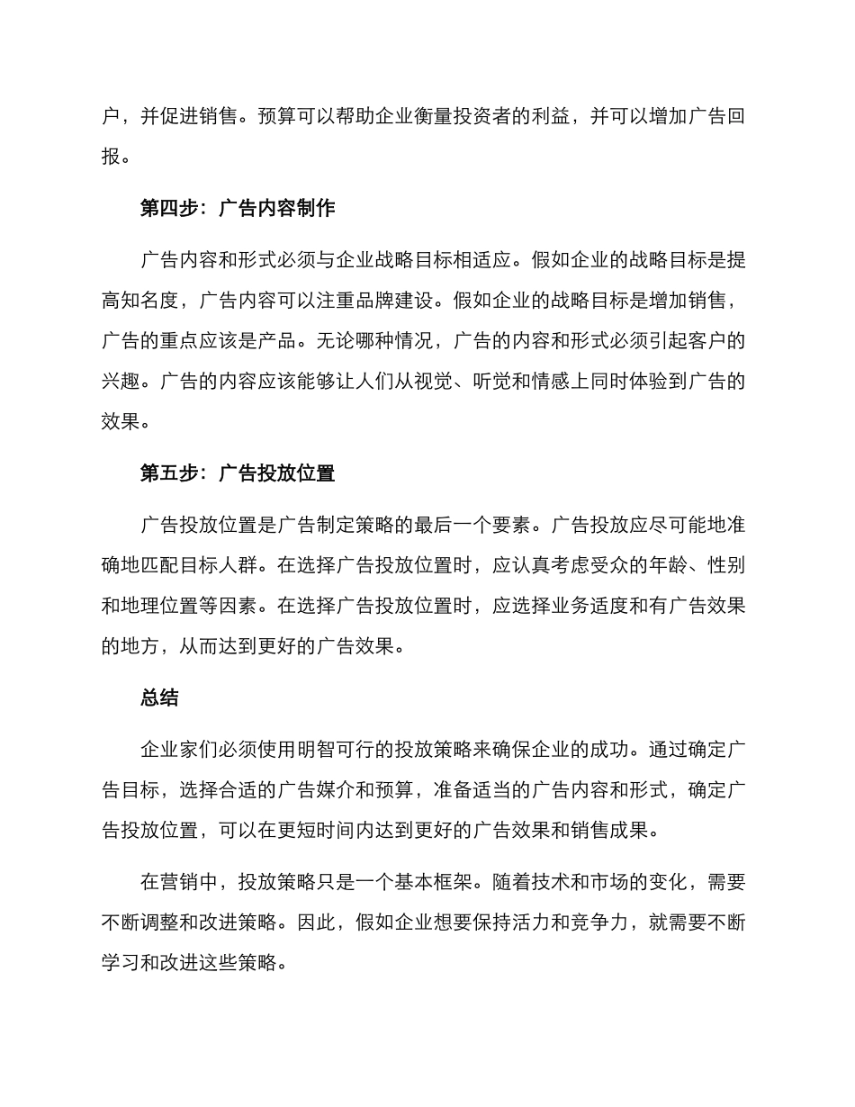 企业投放策略方案_第2页