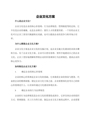 企业文化方案