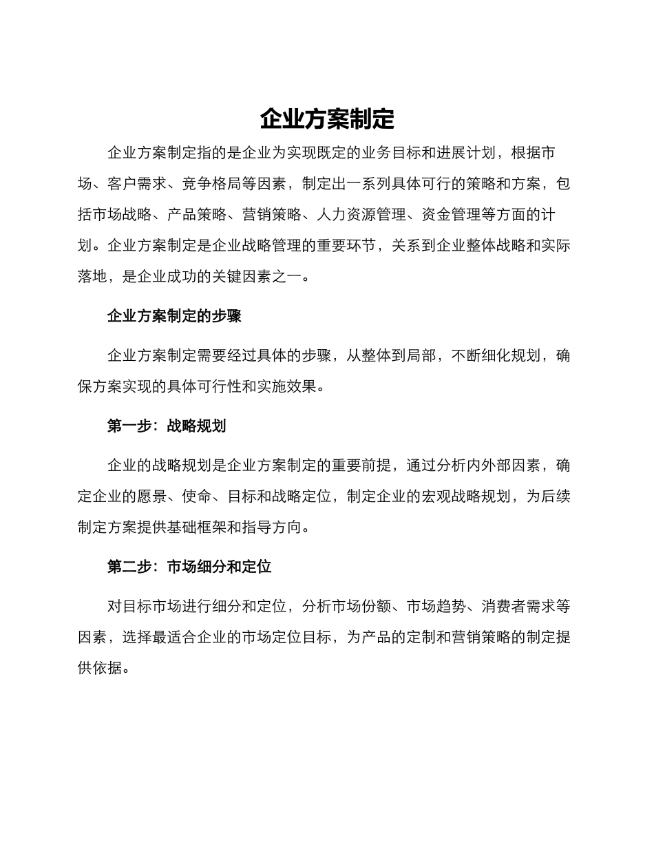企业方案制定_第1页