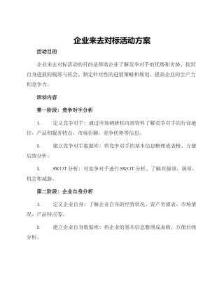企业来去对标活动方案